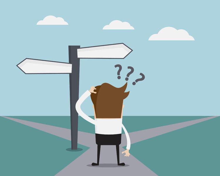 Arriving at a crossroads, which fork should I take?